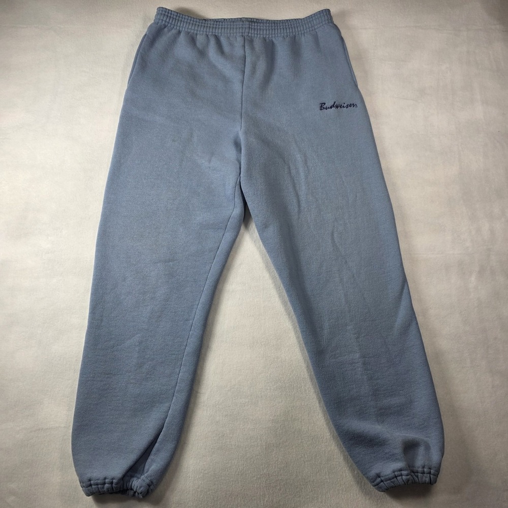Vtg Russell Athletics Sweatpants Men's XL Sky Blue Budweiser Embr Made in USA